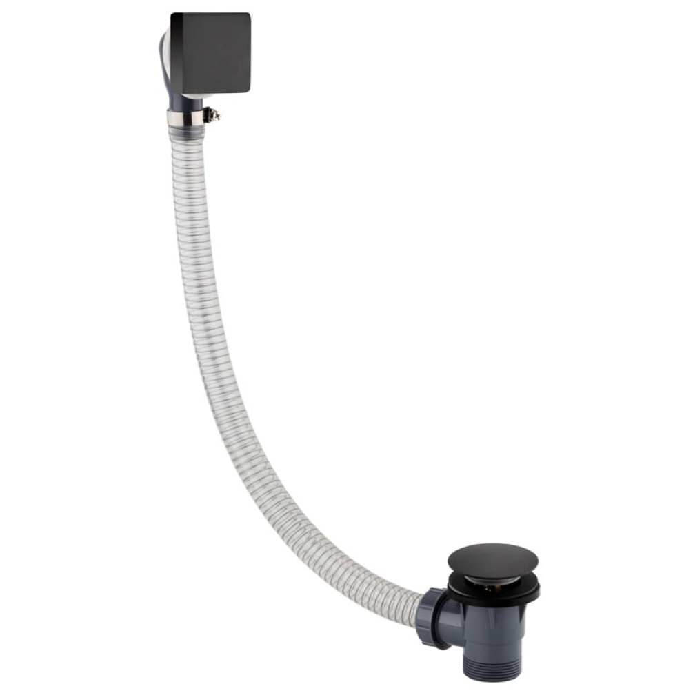 Cutout image of JTP Hix Matt Black Square Click-Clack Bath Waste